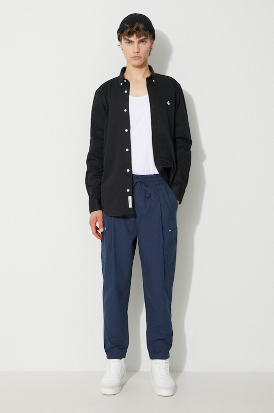 Βαμβακερό πουκάμισο Carhartt WIP Madison Shirt I023339 μαύρο SS23