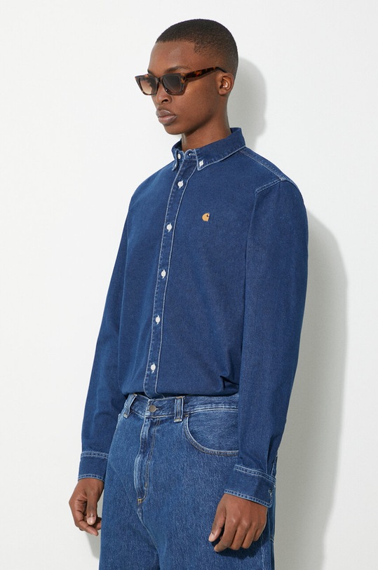 Carhartt WIP denim shirt Weldon Shirt navy I031928