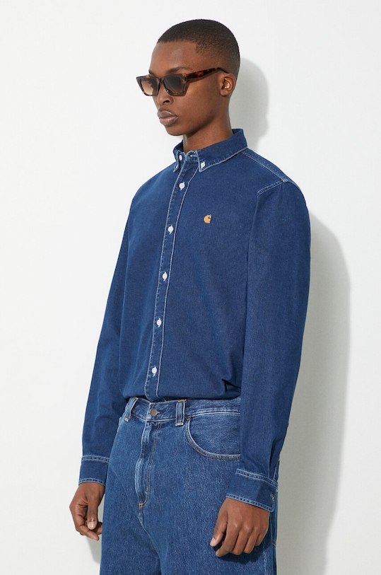 Carhartt WIP denim shirt Weldon Shirt navy I031928