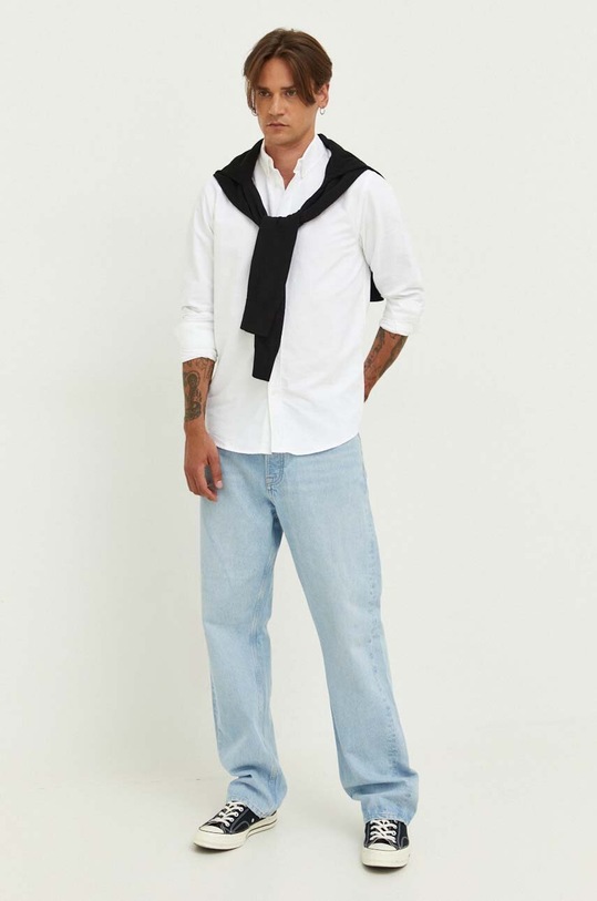 Бавовняна сорочка Samsoe Samsoe M00023301 білий AA00