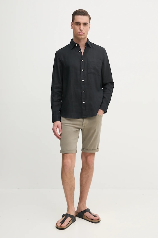 Marc O'Polo koszula lniana M23742842318 czarny AA00