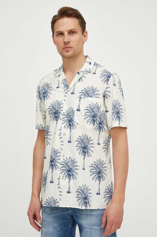 MC2 Saint Barth camasa din bumbac KALEA scurt bej KALE001