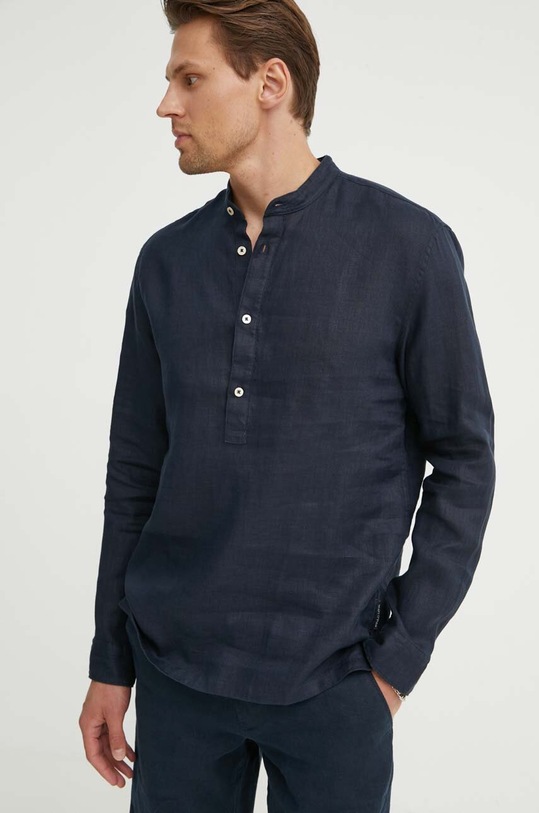 Marc O'Polo koszula lniana regular granatowy M24742842608