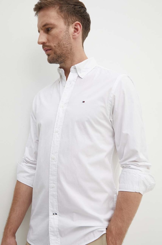 Tommy Hilfiger camasa din bumbac MW0MW25035 alb