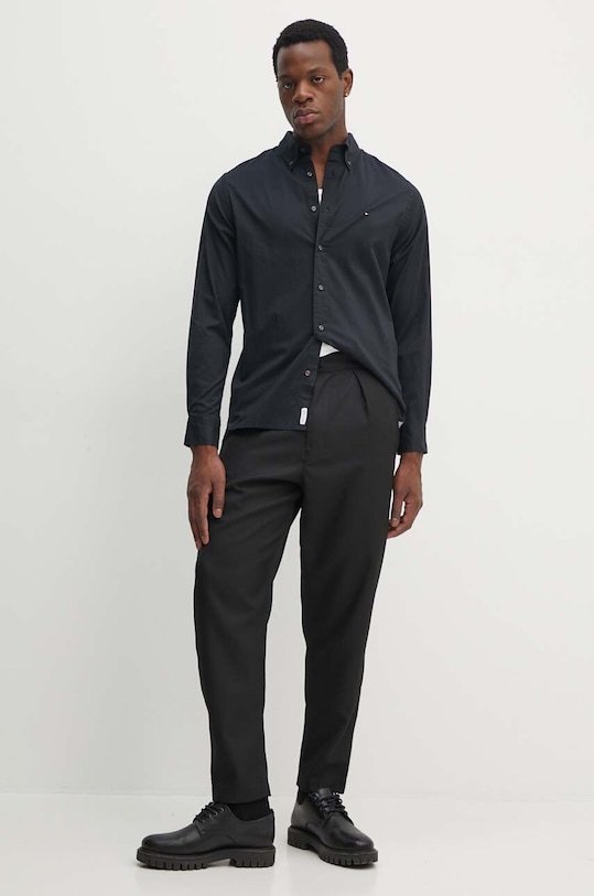 Одежда Хлопковая рубашка Tommy Hilfiger MW0MW25035 чёрный