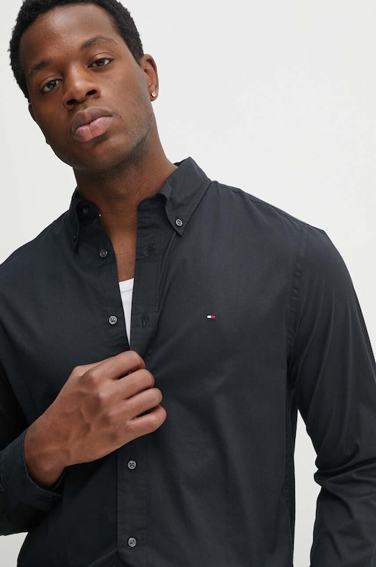Хлопковая рубашка Tommy Hilfiger MW0MW25035 чёрный