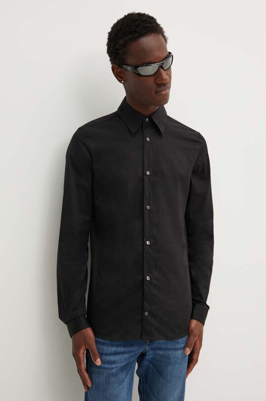 Diesel koszula S-FITTY-A z elastanem czarny A14635.0QFAV