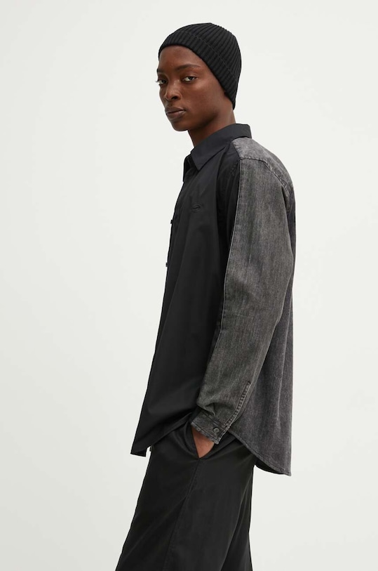 Diesel camasa din bumbac S-SIMPLY-DNM lung negru A14413.0CBCP