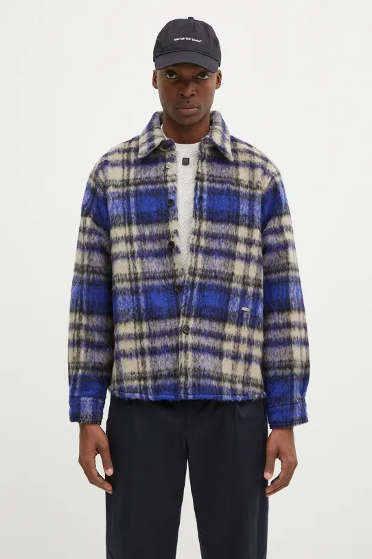 Vunena košulja Ader Error regular plava BN01FWJK0118BL