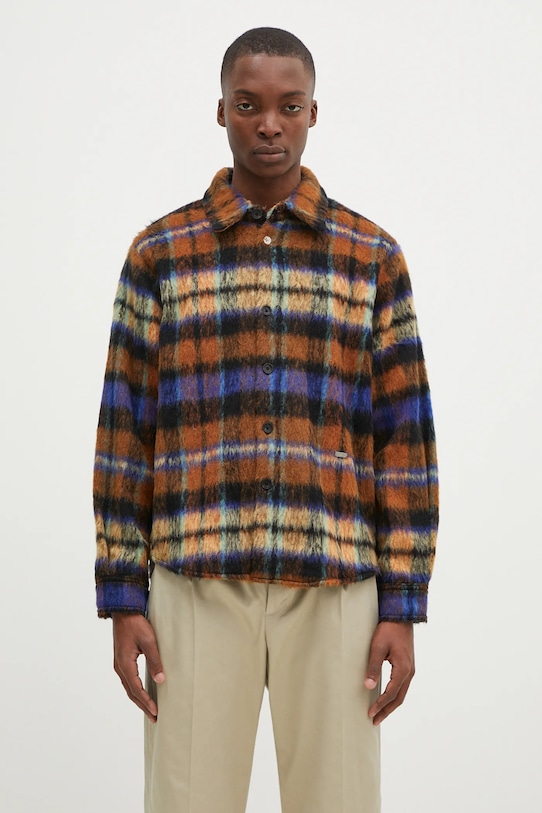 Vlnená košeľa Ader Error ostatné hnedá BN01FWJK0118BR