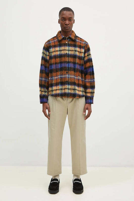 Vlnená košeľa Ader Error BN01FWJK0118BR hnedá