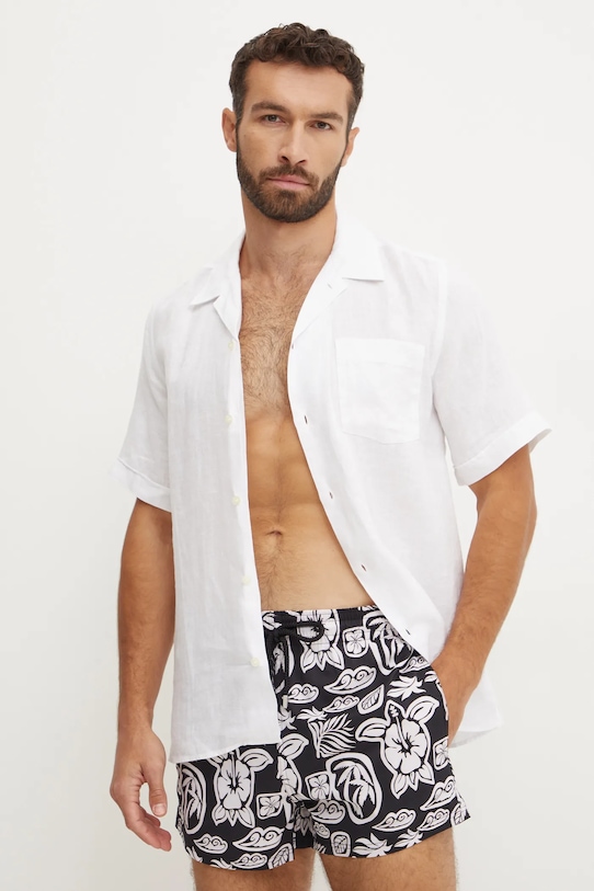 Ленена риза Vilebrequin CHARLI стандартна бял HARH9U10