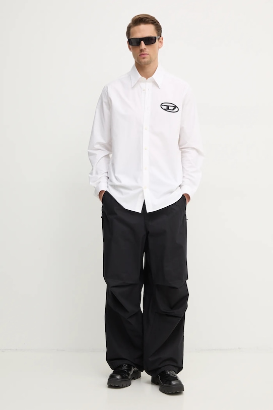 Bavlněná košile Diesel S-SIMPLY-D SHIRT A14634.0PCAL bílá AA00