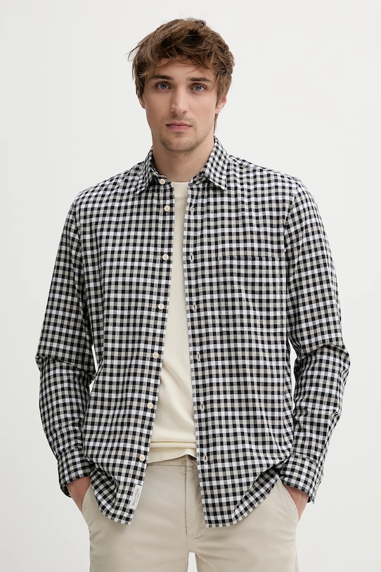 Bavlnená košeľa Marc O'Polo regular čierna M20724542090