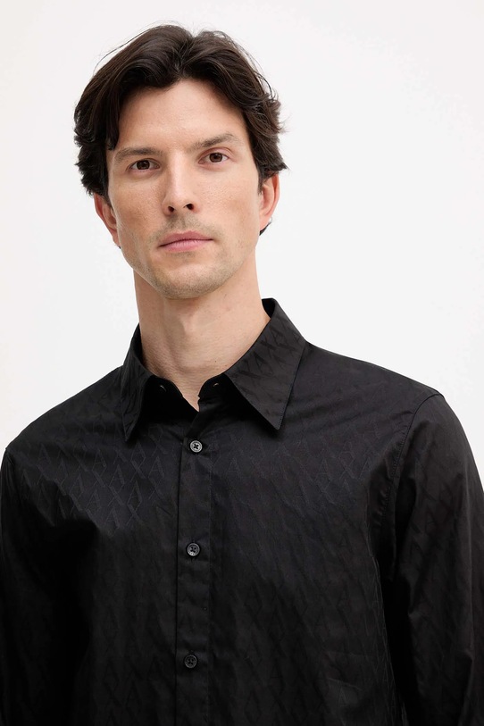 Armani Exchange koszula bawełniana czarny XM001587.AF16631.NOS