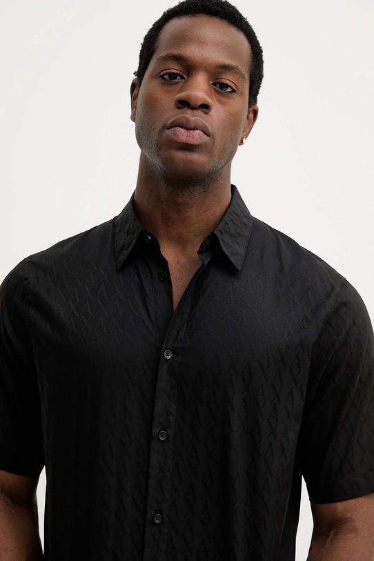 Armani Exchange koszula bawełniana czarny XM001935.AF16631.NOS