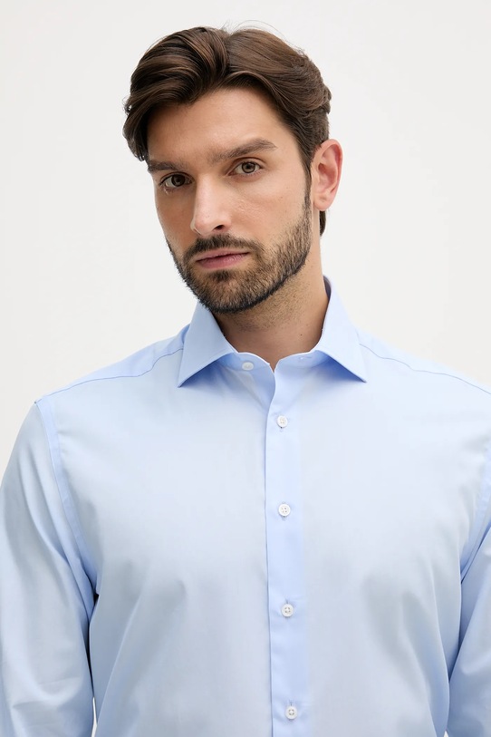 Хлопковая рубашка Hackett London голубой HM304529