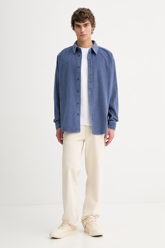 American Vintage koszula sztruksowa MPADO06A niebieski AA00