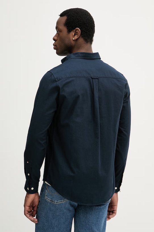 Odzież U.S. Polo Assn. koszula bawełniana PEACHED OXFORD LS MUP3247 granatowy