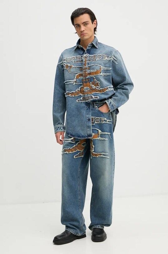 Y/Project denim shirt EVERGREEN PARIS' BEST PATCH DENIM SHIRT blue 207SI002