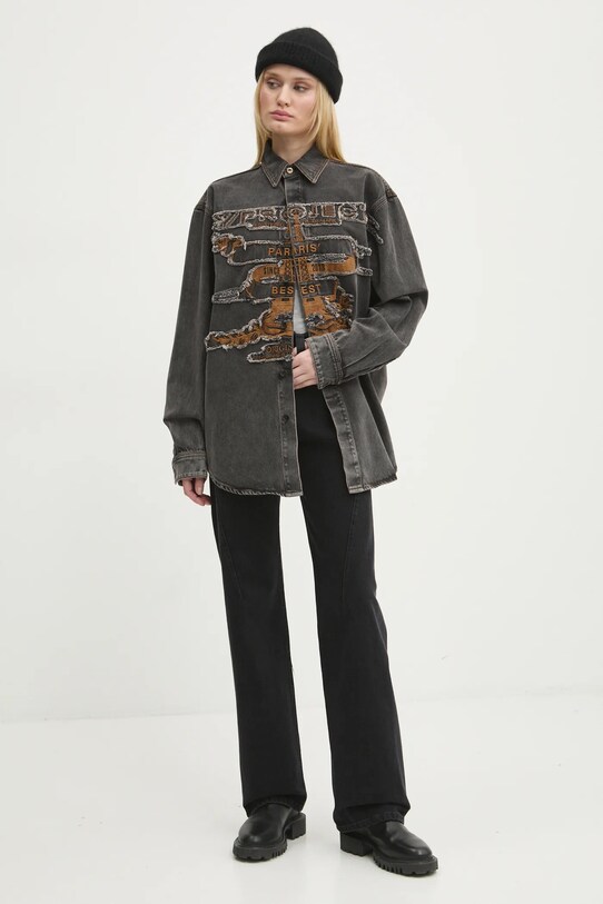 Y/Project camicia di jeans EVERGREEN PARIS' BEST PATCH DENIM SHIRT 207SI002 grigio