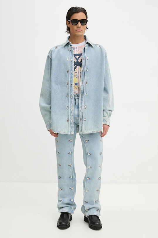 Y/Project geacă din denim EVERGREEN SNAP OFF DENIM SHIRT albastru 207SI001