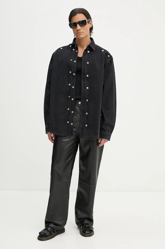 Одежда Джинсовая куртка Y/Project EVERGREEN SNAP OFF DENIM SHIRT 207SI001 чёрный
