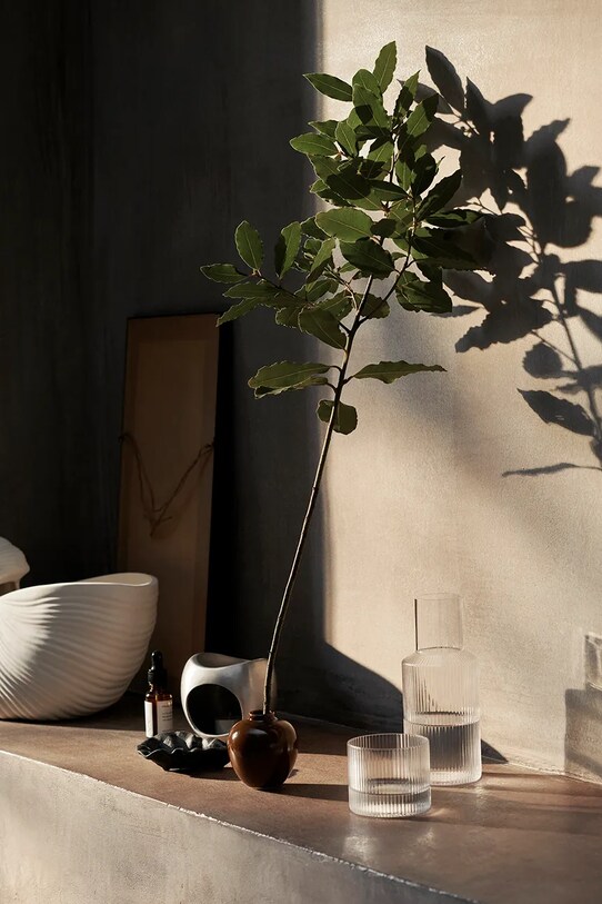 ferm LIVING karafka ze szklanką Ripple Small Carafe Set 500/200 ml transparentny 5447