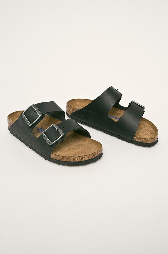Кожаные шлепанцы Birkenstock Arizona SFB 752483 чёрный AA00