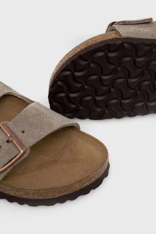 Birkenstock klapki zamszowe Arizona VL szary 51463