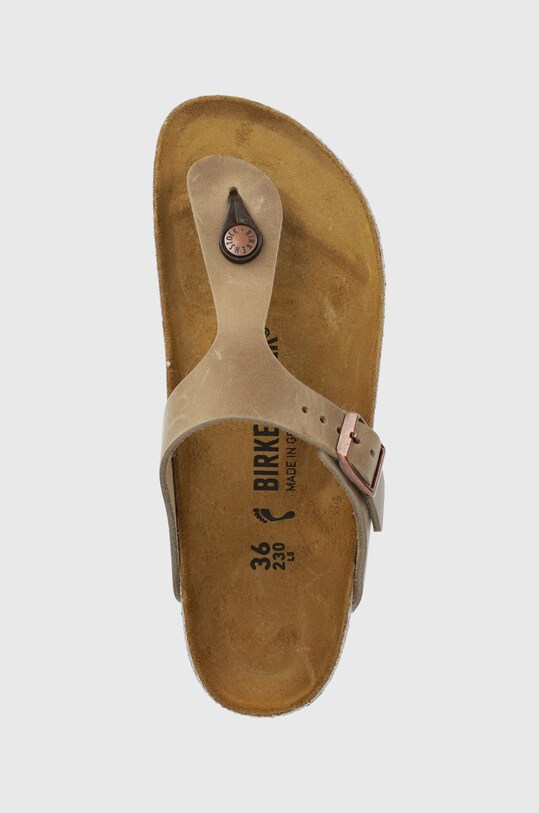 Kožené žabky Birkenstock Gizeh hnědá 943813