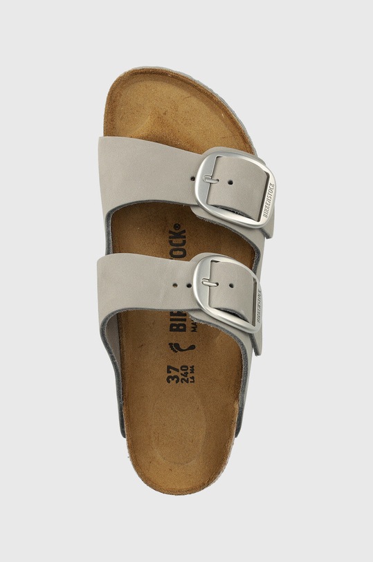 Birkenstock slapi de piele Arizona Big Buckle gri 1022154
