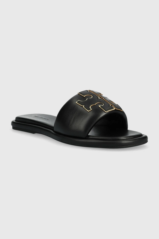 Kožené šľapky Tory Burch Double T Sport Slide 79985.013.N čierna SS21