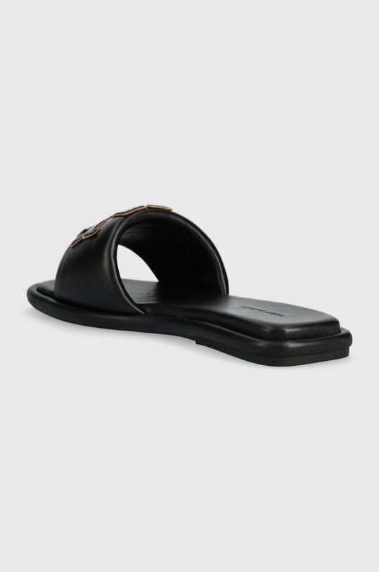 Încălțăminte Tory Burch slapi de piele Double T Sport Slide 79985.013.N negru