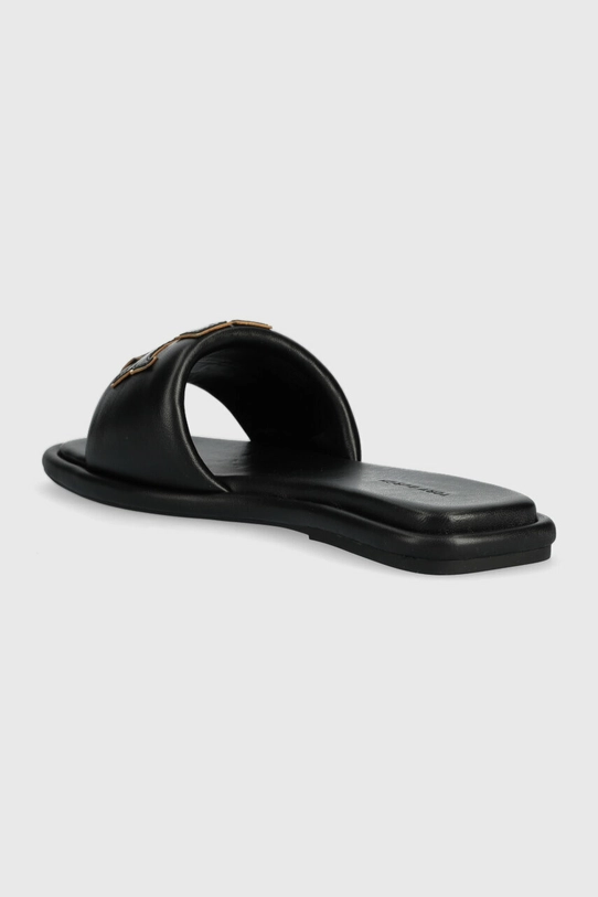 Încălțăminte Tory Burch slapi de piele Double T Sport Slide 79985.013.N negru