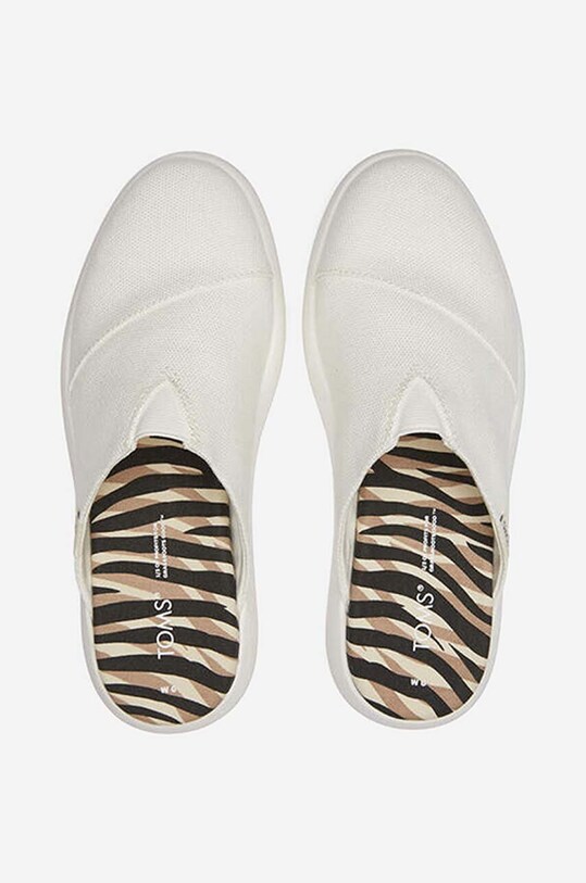 Obuwie Toms klapki Canvas Mallow Mule Alpargata 10017884 biały