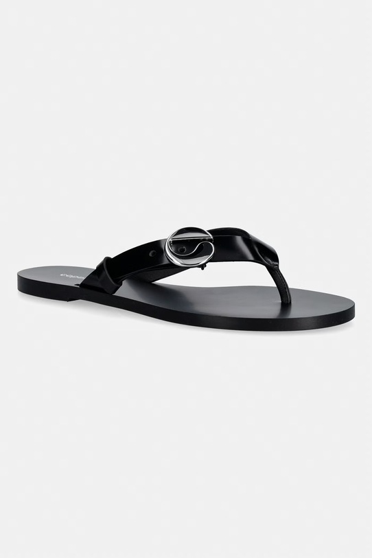 Coperni japonki skórzane C-logo płaski czarny COPSH96F6045