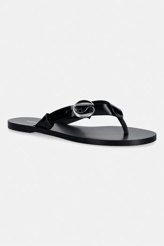 Coperni japonki skórzane C-logo płaski czarny COPSH96F6045