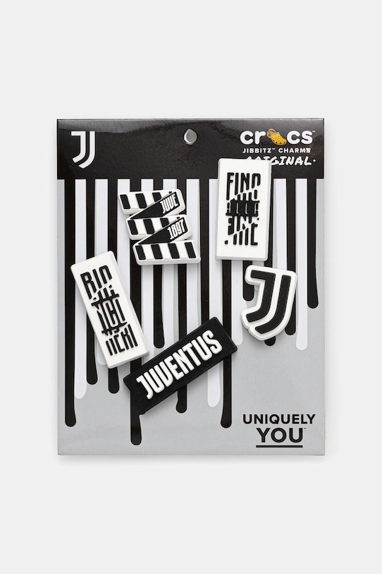 Crocs przypinki do obuwia Juventus 5Pck 5-pack Postacie z bajek czarny 10012073.Juventus.5Pck