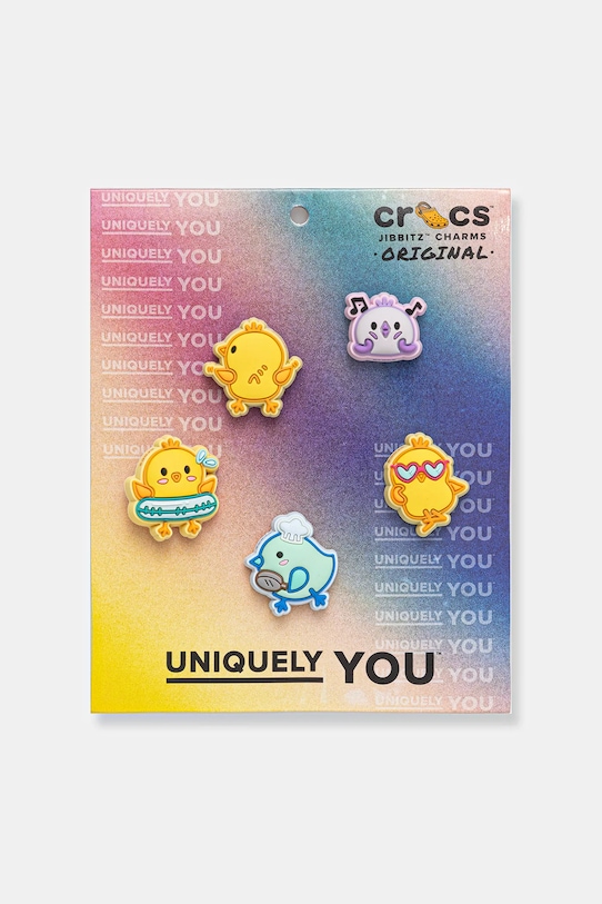 Crocs butoane pentru încălțăminte Chicks Having Fun 5 Pack 5-pack galben 10015528.Chicks.Having