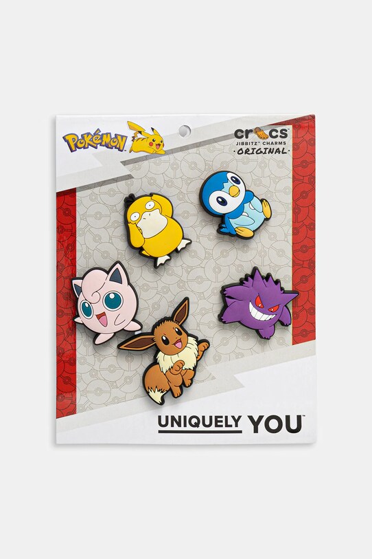 Připínačky na dětské boty Crocs Pokemon Assrtd 5 Pck 5-pack Postavičky z pohádek vícebarevná 10015746.Pokemon.Assrtd