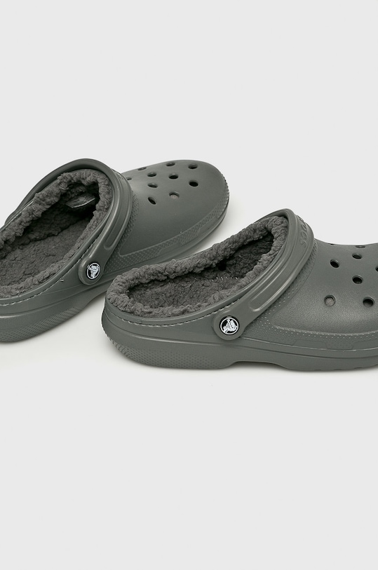 Crocs papuci Classic Lined Clog 203591.CLASSIC.LINED gri AW20