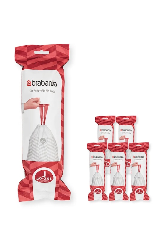 Brabantia worki na śmieci PerfectFit, J, 20-25 L, 6 x 20 szt. biały 138362
