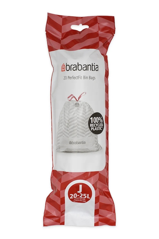 Brabantia worki na śmieci PerfectFit, J, 20-25 L, 6 x 20 szt. 138362 biały AA00