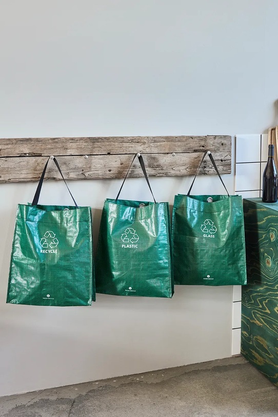 Κουζίνα και μπαρ Σακούλες για τη διαλογή απορριμμάτων House Doctor HDRecycle 38 x 15 x 44 cm 3-pack 900001102 πράσινο