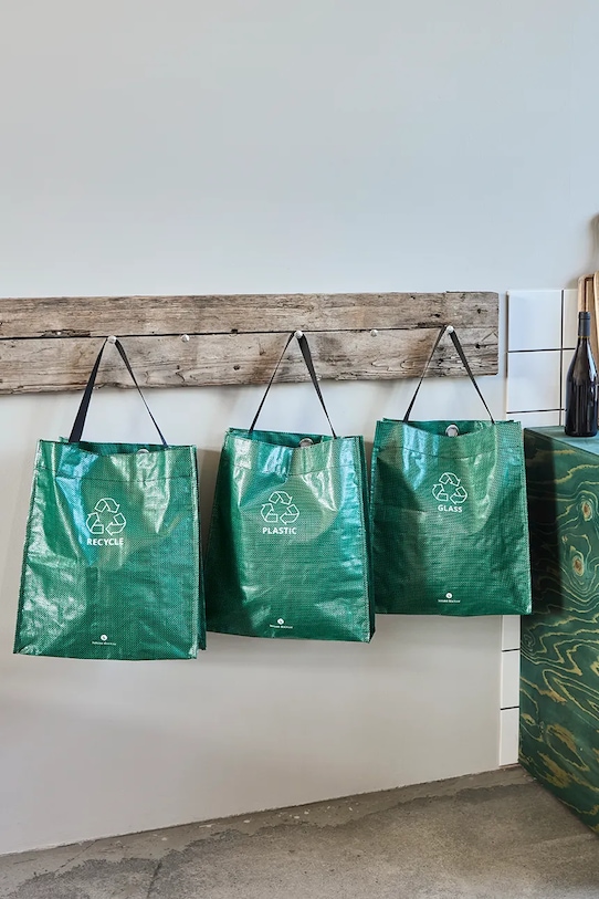Κουζίνα και μπαρ Σακούλες για τη διαλογή απορριμμάτων House Doctor HDRecycle 38 x 15 x 44 cm 3-pack 900001102 πράσινο