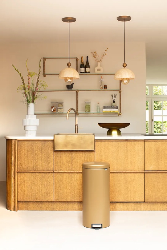 Brabantia kosz na śmieci ze stali nierdzewnej 30 l 238581 żółty