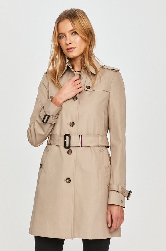 Trench kabát Tommy Hilfiger nezateplené šedá WW0WW24966