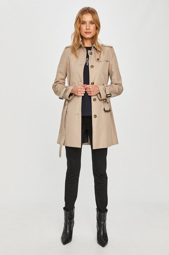 Trench kabát Tommy Hilfiger WW0WW24966 šedá AA00