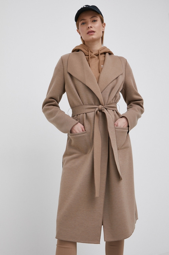 Vila płaszcz bez kaptura beżowy 14060740.Portabella